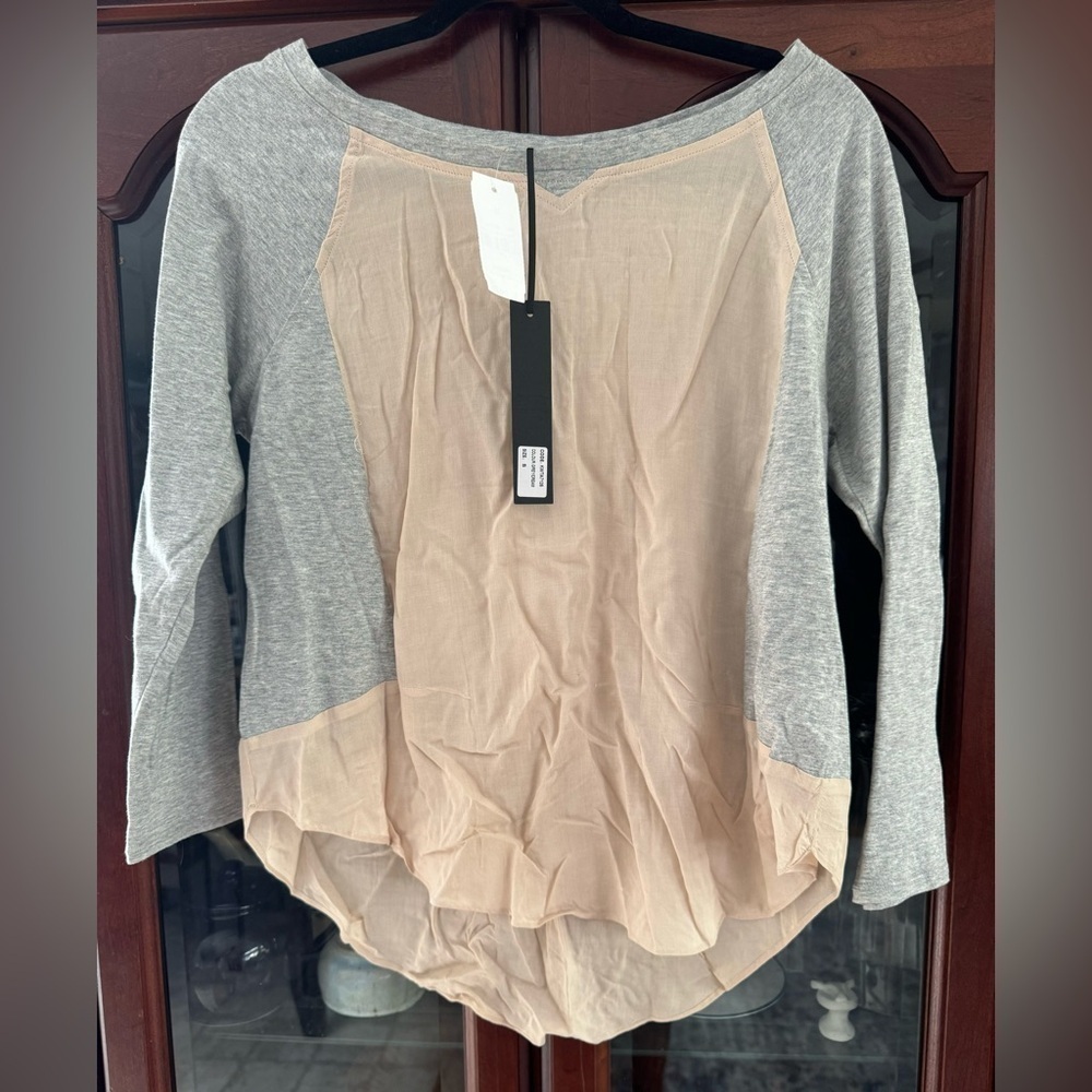 KIWI TUCKER Grey Beige Blouse